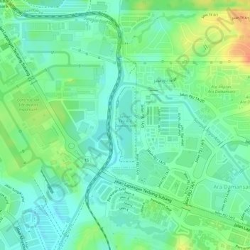 Taman Eko Ara Damansara topographic map, elevation, terrain