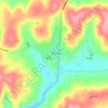 Tomales topographic map, elevation, terrain