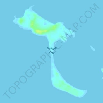 Powell Cay topographic map, elevation, terrain