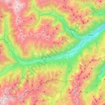 Val di Sole topographic map, elevation, terrain