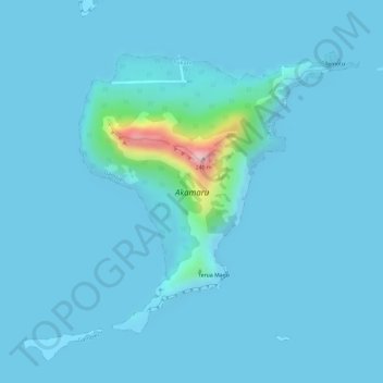 Akamaru topographic map, elevation, terrain