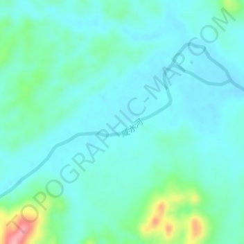 咸水河 topographic map, elevation, terrain