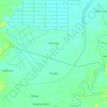 Modong topographic map, elevation, terrain