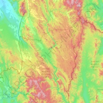 Mae Klong topographic map, elevation, terrain