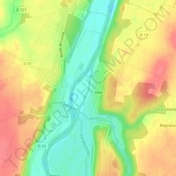 La Vienne topographic map, elevation, terrain