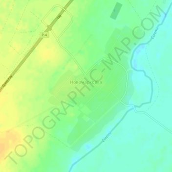Новомарковка topographic map, elevation, terrain