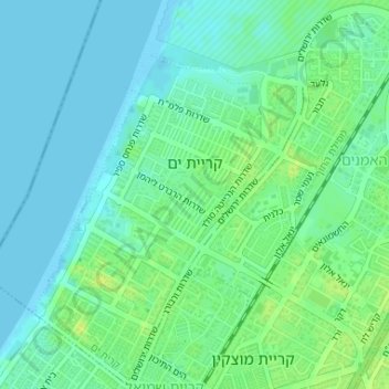 Kiryat Yam topographic map, elevation, terrain