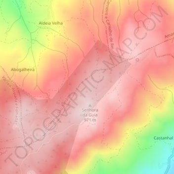 Serra da Aboboreira topographic map, elevation, terrain