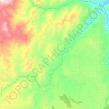 Río Sucio topographic map, elevation, terrain