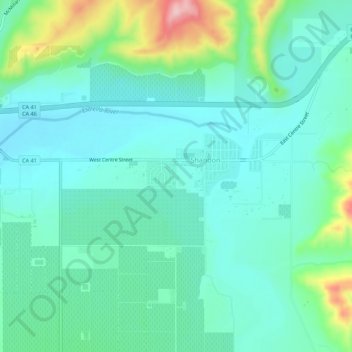 Shandon topographic map, elevation, terrain