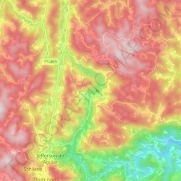 Rio Jucu topographic map, elevation, terrain