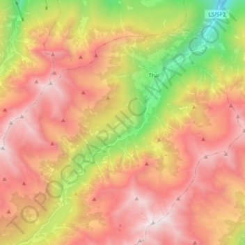 Martelltal topographic map, elevation, terrain
