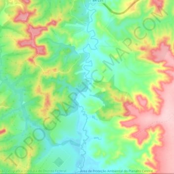 São Sebastião topographic map, elevation, terrain