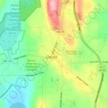 Roche Reading Park topographic map, elevation, terrain