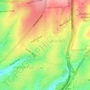 Clare Avenue Reserve topographic map, elevation, terrain