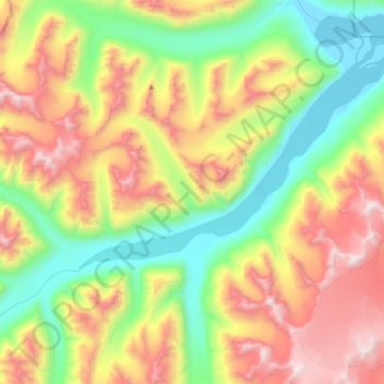 Neacola River topographic map, elevation, terrain