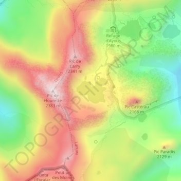 Lac Bersau topographic map, elevation, terrain