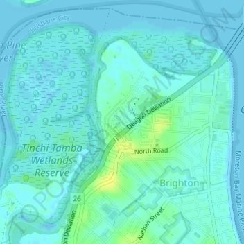 Pomona Street Park topographic map, elevation, terrain