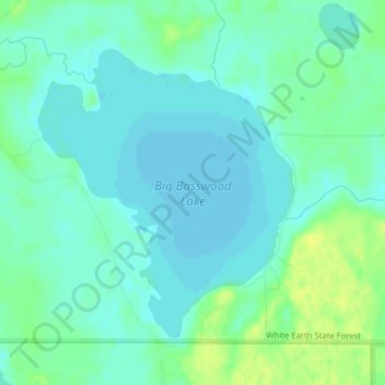 Big Basswood Lake topographic map, elevation, terrain