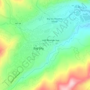 Town Center topographic map, elevation, terrain