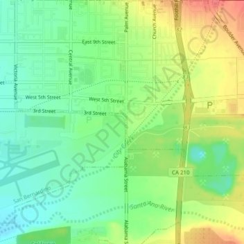 City Creek topographic map, elevation, terrain