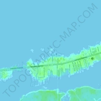 Palm Island topographic map, elevation, terrain