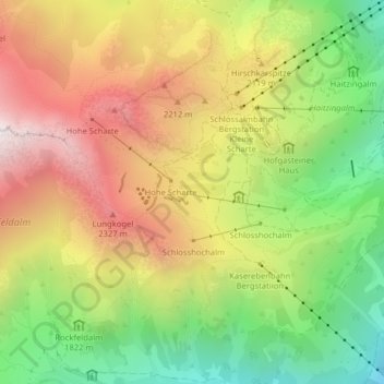 Schloßalm topographic map, elevation, terrain