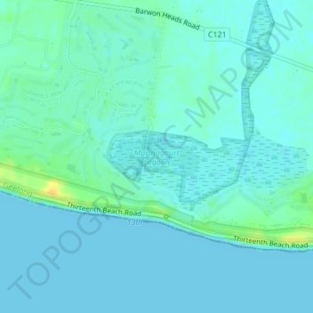 Murtnaghurt Lagoon topographic map, elevation, terrain