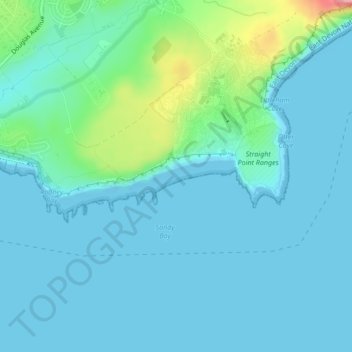Sandy Bay topographic map, elevation, terrain