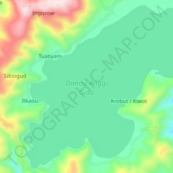 Danau Anggi Gida topographic map, elevation, terrain