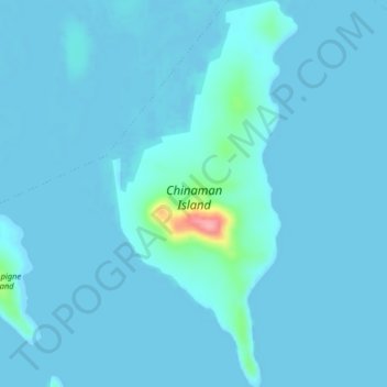 Chinaman Island topographic map, elevation, terrain