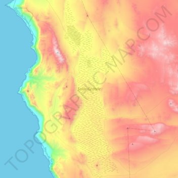 Salar Grande topographic map, elevation, terrain