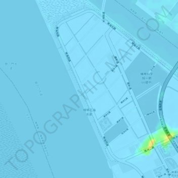 Hengqin Flower Sea Corridor topographic map, elevation, terrain