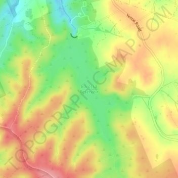 Barossa Reservoir topographic map, elevation, terrain