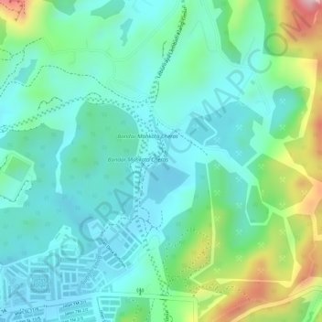 Sungai Long topographic map, elevation, terrain