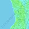 Kuta Beach topographic map, elevation, terrain
