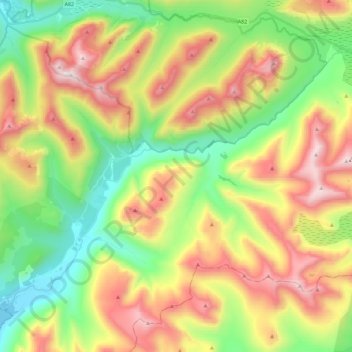 Glen Etive topographic map, elevation, terrain
