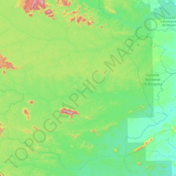 Rio Mucajaí topographic map, elevation, terrain
