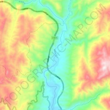 勐波罗河 topographic map, elevation, terrain