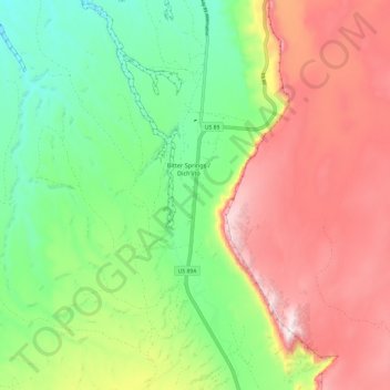 Bitter Springs topographic map, elevation, terrain