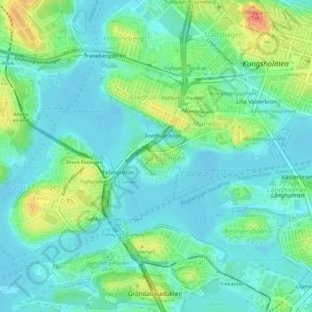 Lilla Essingen topographic map, elevation, terrain