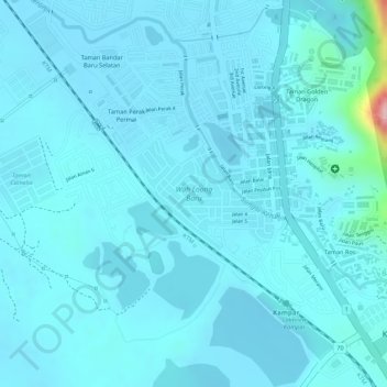 New Wah Loong topographic map, elevation, terrain
