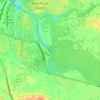 Ribera del Duero topographic map, elevation, terrain