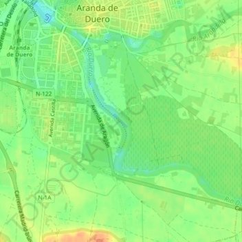 Ribera del Duero topographic map, elevation, terrain