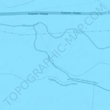 ерик Жаик topographic map, elevation, terrain
