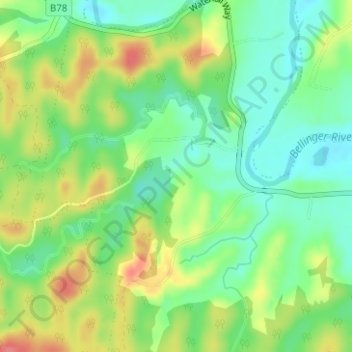 Boggy Creek topographic map, elevation, terrain