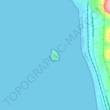 Isola di Cirella topographic map, elevation, terrain