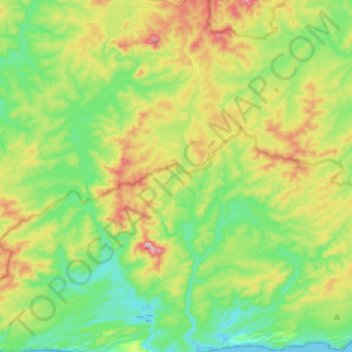 Mueller River topographic map, elevation, terrain