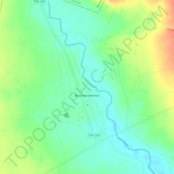 Краснокаменка topographic map, elevation, terrain