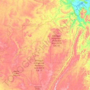 Durack River topographic map, elevation, terrain